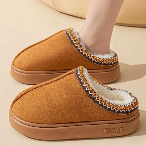 Women’s Cozy Warm Slip-On House Slippers with Fur Lining – Brown - Picture 5 of 5